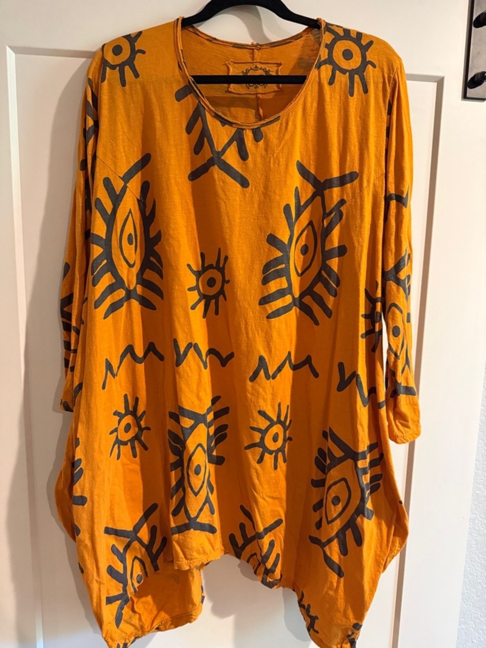 A.L.C. Oversized Sunburst Print Tunic in Mustard and Black